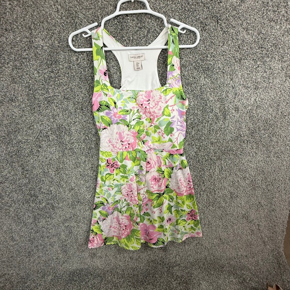Laura Ashley Golf & Tennis Floral Racerback Active Dress Pink Green Size Medium